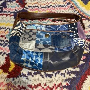 COACH Denim Patchwork Shoulder Bag, Circa 2007